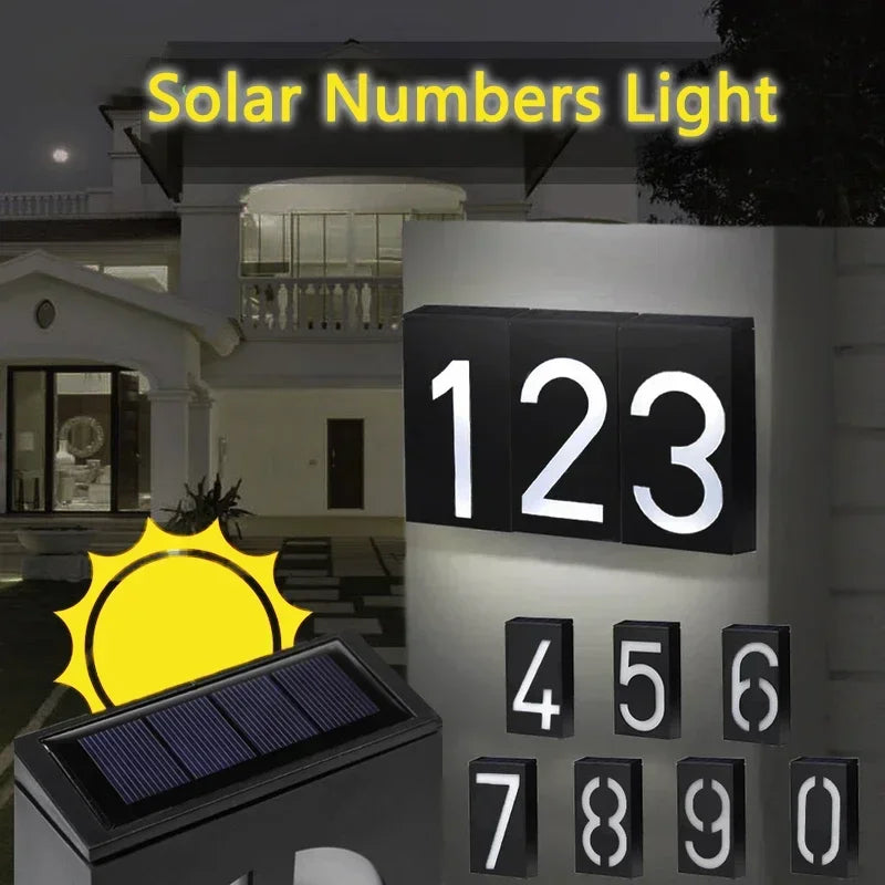 Street House Numbers Solar Powered Illuminated Big Highly Visible
