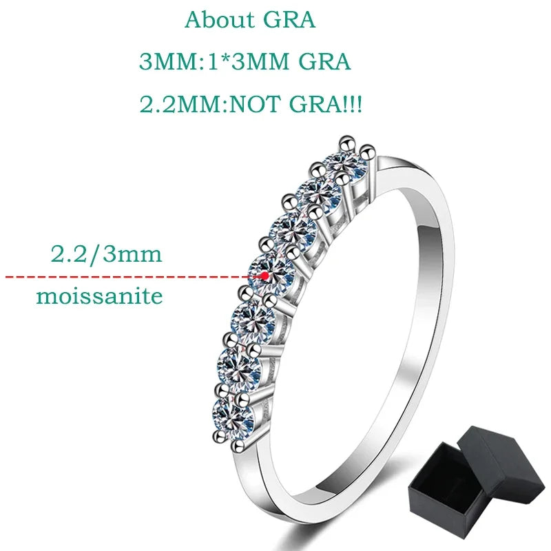 Round Cut Moissanite Diamond 7-Stone Ring