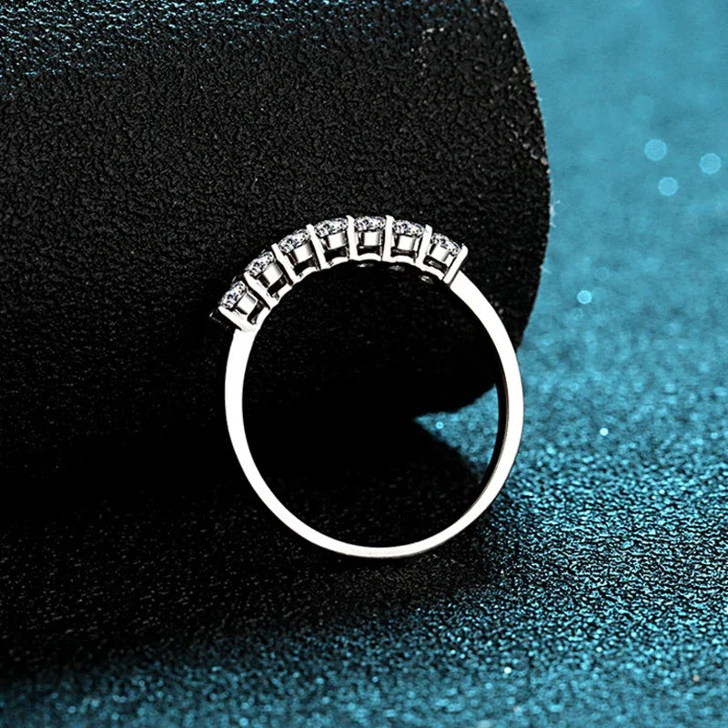 Round Cut Moissanite Diamond 7-Stone Ring