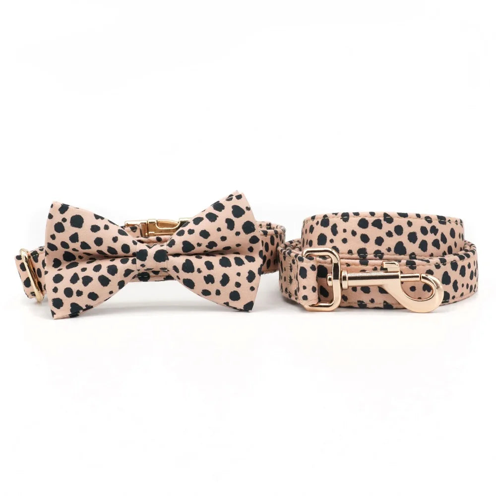 "Channing Cheetah Collar, Bow Tie/Bow, and Leash
"