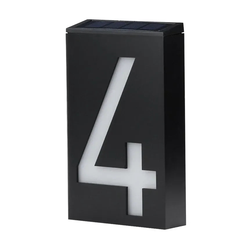Street House Numbers Solar Powered Illuminated Big Highly Visible