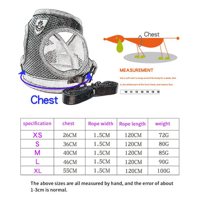 Adjustable Harness with Leash for Small Medium Dog